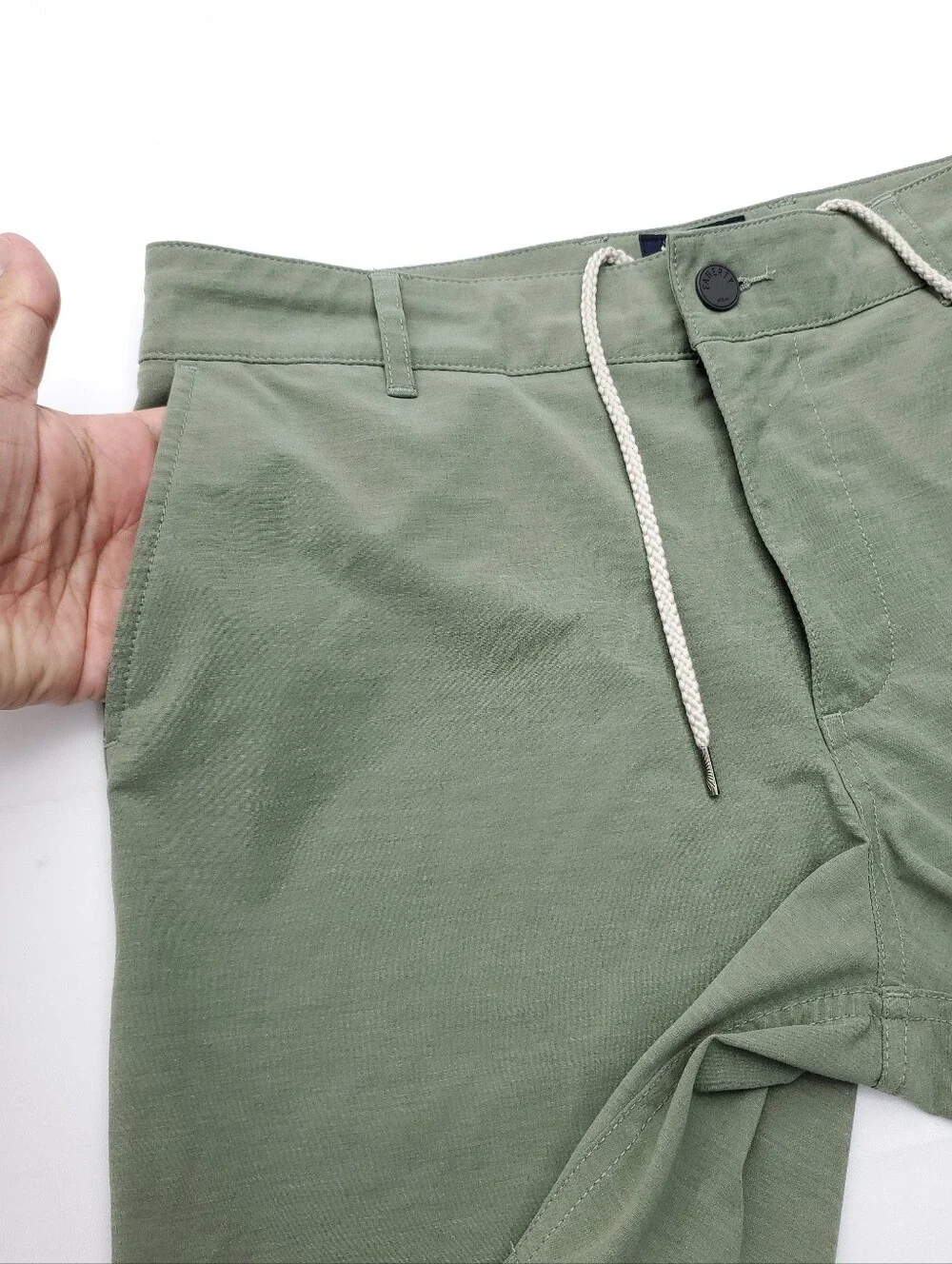 Faherty All Day Shorts Performance 9” Sage/Green Chino Belt Loop Preppy Size 30